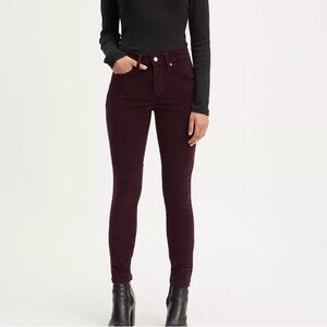 Levi’s 311 Shaping Skinny soft malbec red corduroy pants NWOT size 32